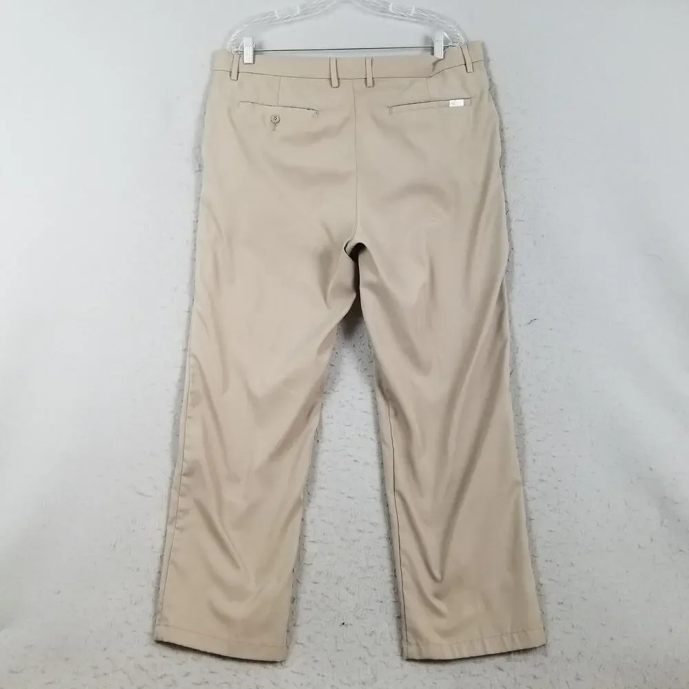 Greg‎ Norman Attack Life Pants Mens 36x30 Beige Khaki Golf Performance Polyester